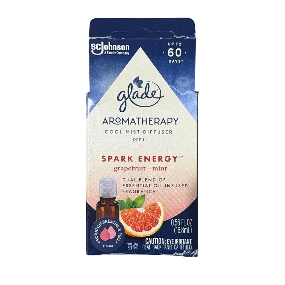 Glade Aromatherapy Cool Mist Diffuser Refill - Spark Energy - Grapefruit + Mint